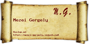 Mezei Gergely névjegykártya